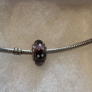 Purple glass pandora Murano ladybug charm